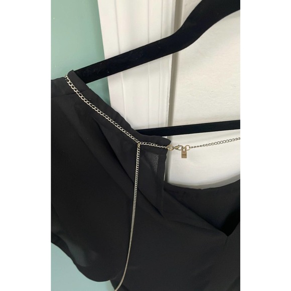 BEBE Y2K CHAIN BLACK SOPHISTICATED SHIRT XS - Picture 5 of 6
